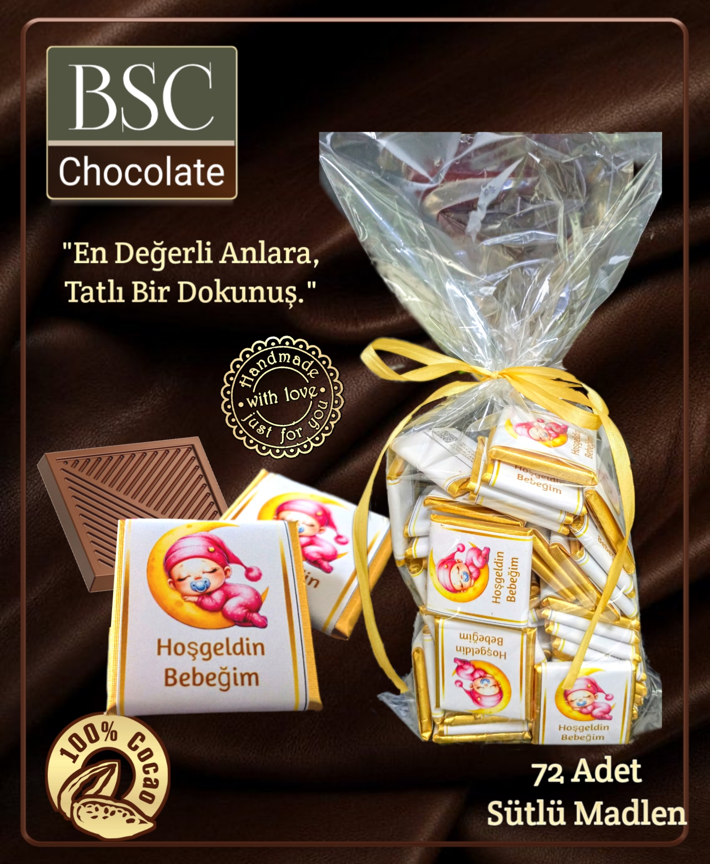 BSC CHOCOLATE AY FİGÜRLÜ KIZ BEBEK ÇİKOLATASI