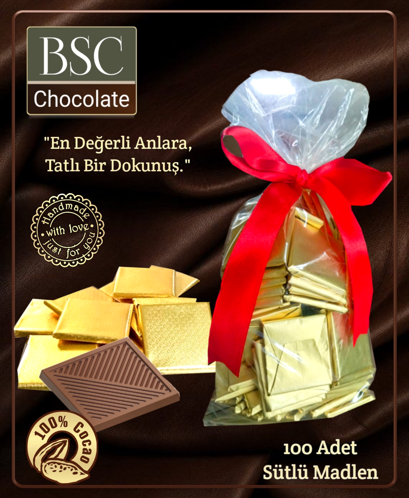 BSC CHOCOLATE GOLD SARGILI MADLEN ÇİKOLATAS