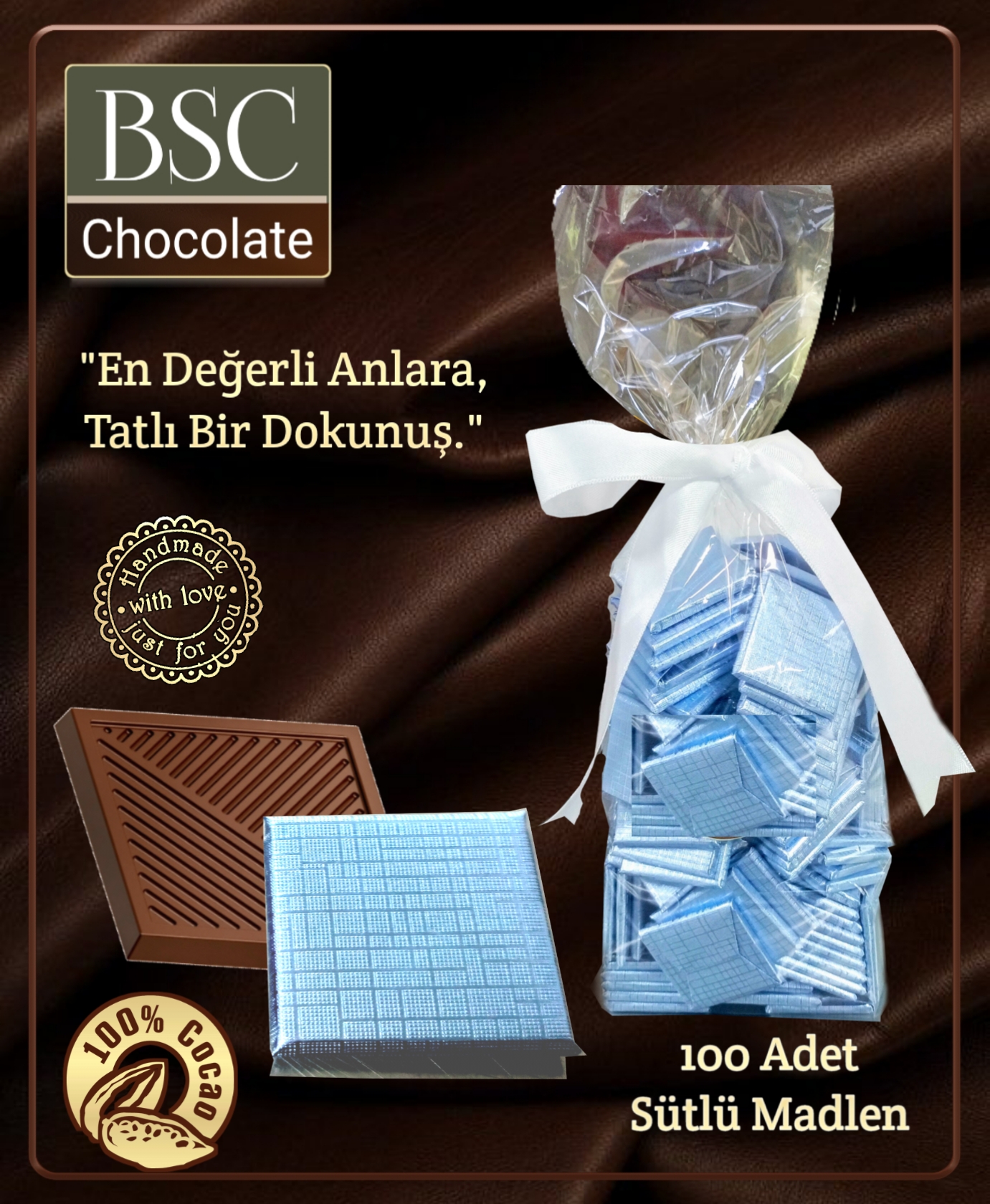 BSC CHOCOLATE BEBEK MAVİSİ SARGILI MADLEN ÇİKOLATAS