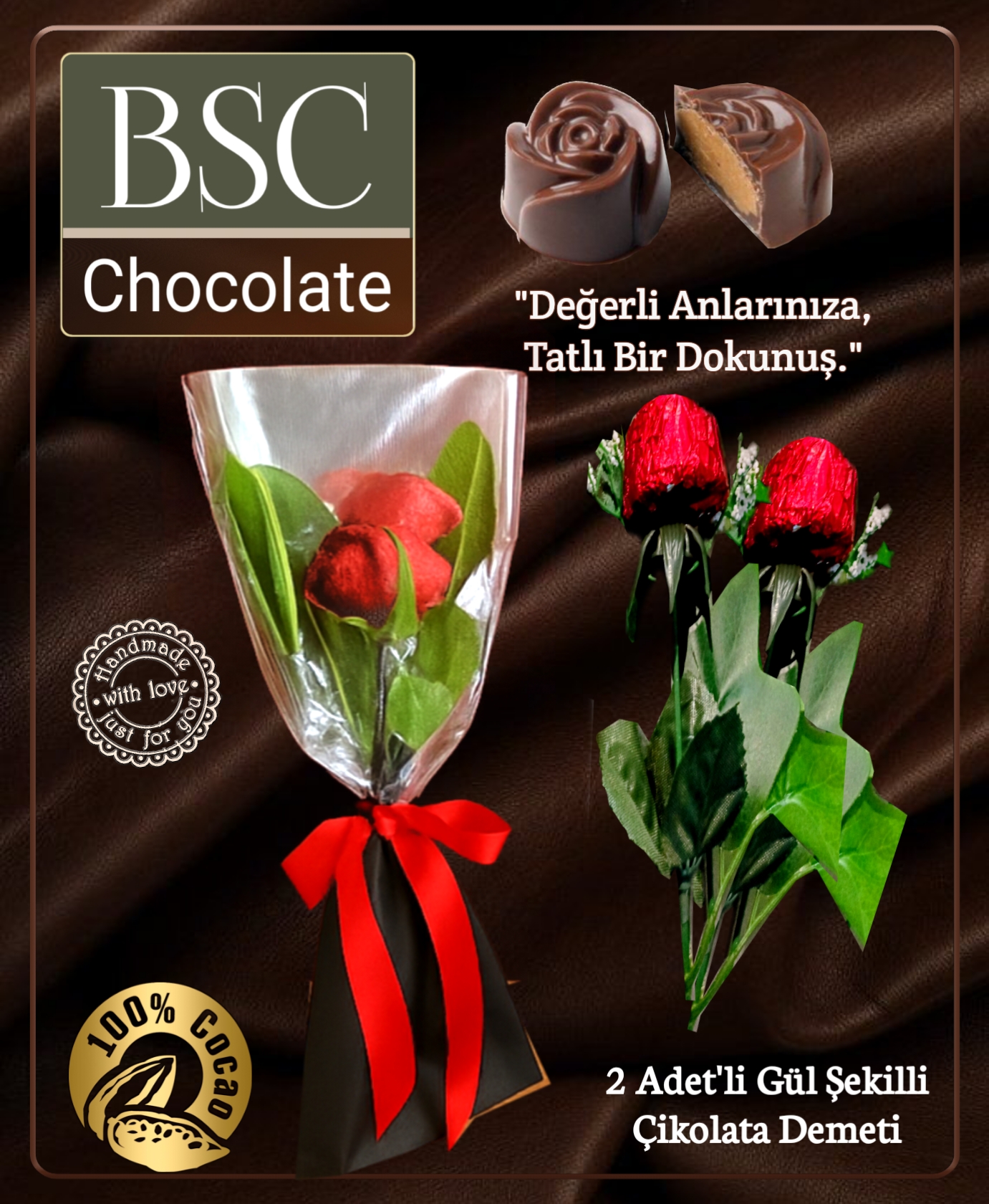 BSC CHOCOLATE ROSEİN 2 Lİ BUKET
