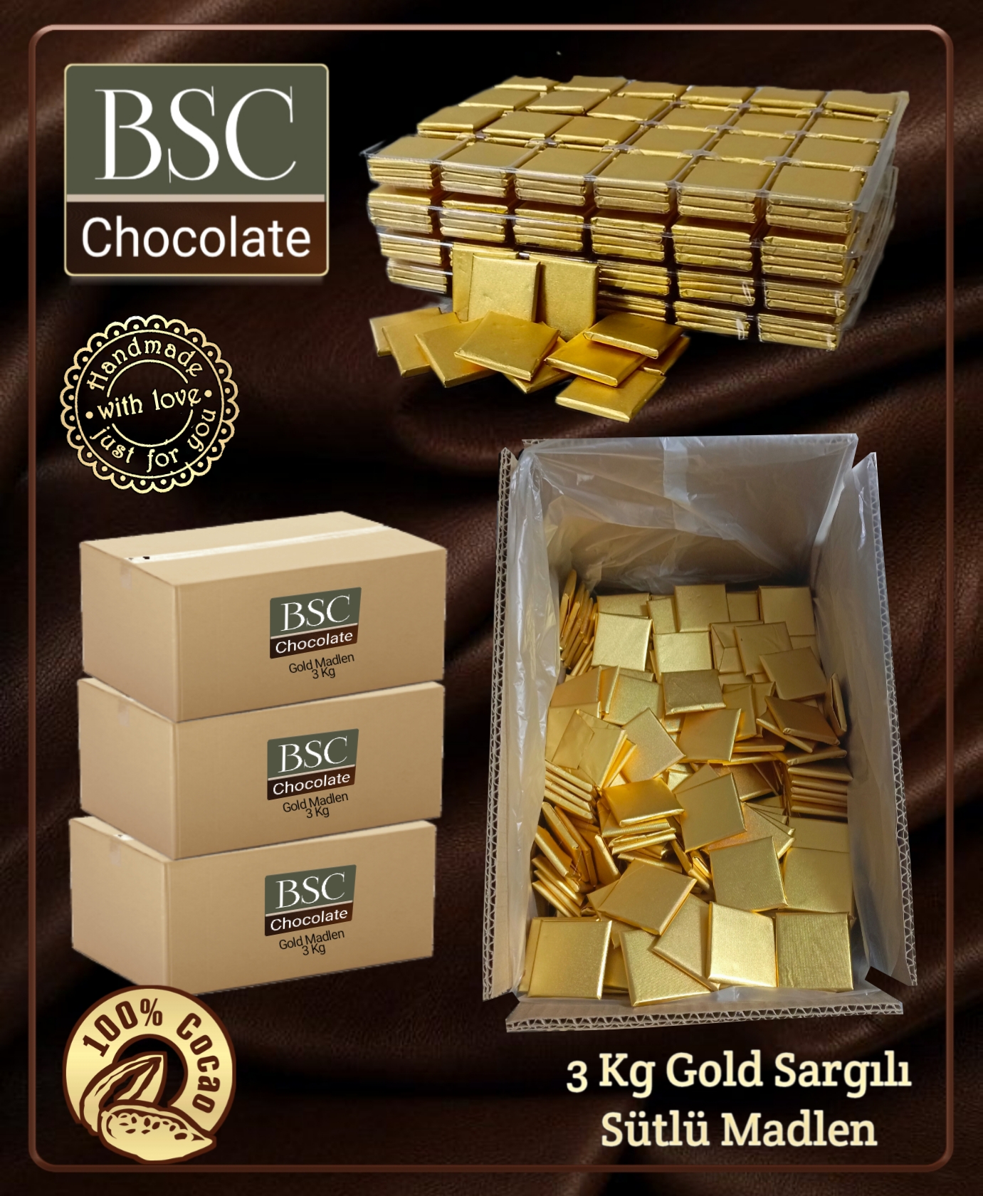 BSC CHOCOLATE GOLD SARGILI 3 KG MADLEN