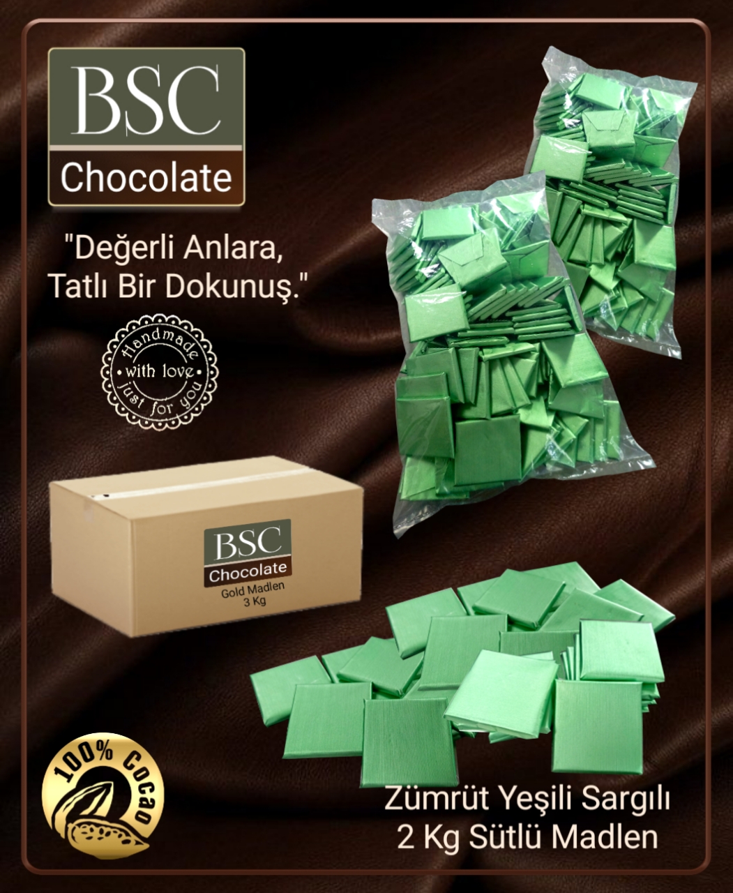 BSC CHOCOLATE ZÜMRÜT YEŞİLİ SARGILI 2 KG MADLEN