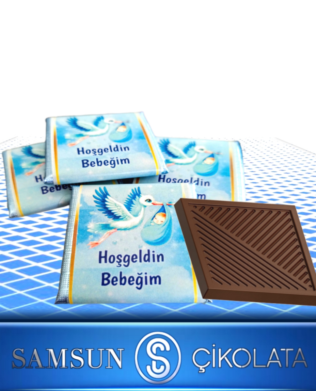 BSC CHOCOLATE LEYLEK FİGÜRLÜ ERKEK BEBEK ÇİKOLATASI