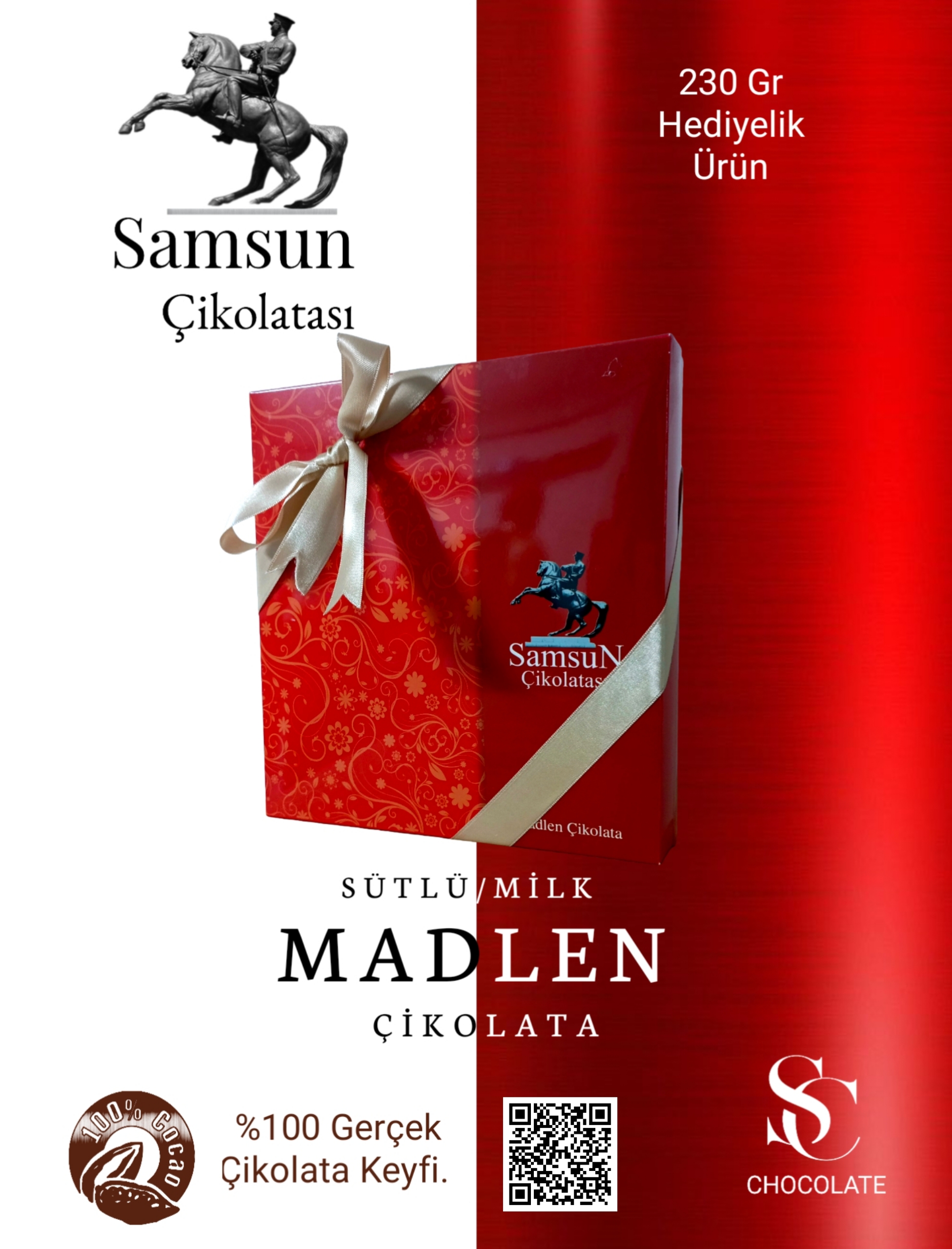 Samsun Çikolatası 250 Gr Hediyelik Madlen Çikolatası
