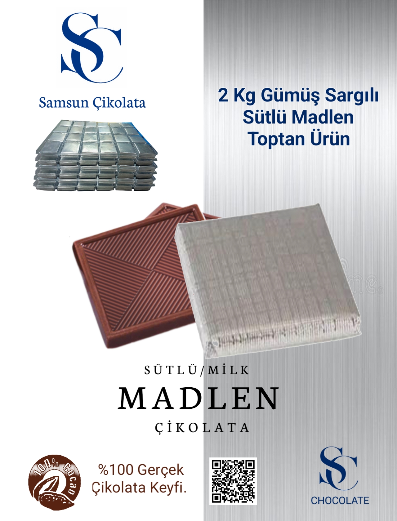 Gümüş Sargılı 2 Kg Madlen Çikolata