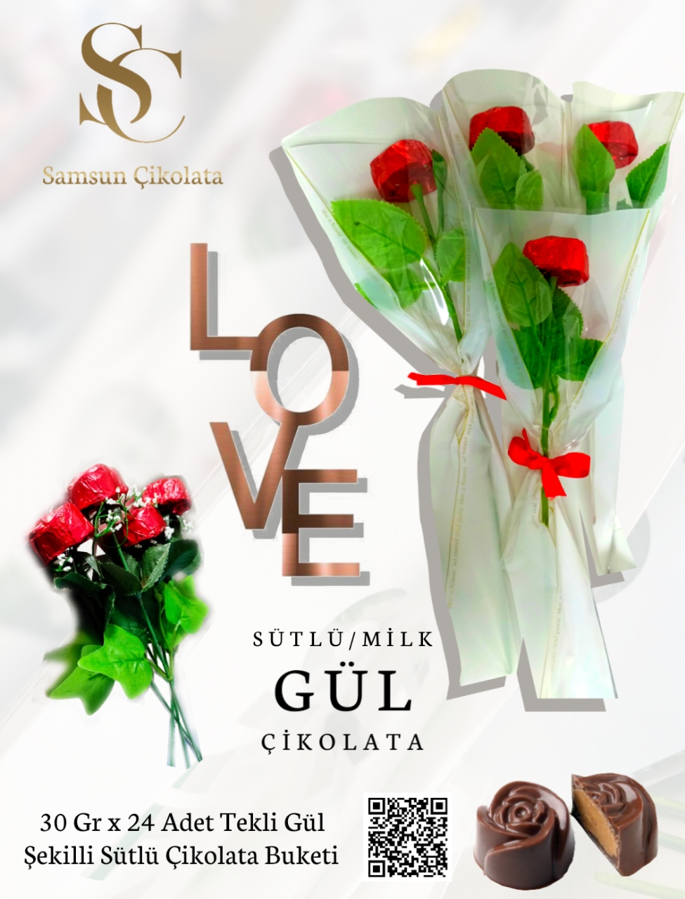 Gül Şekilli Sütlü Çikolata